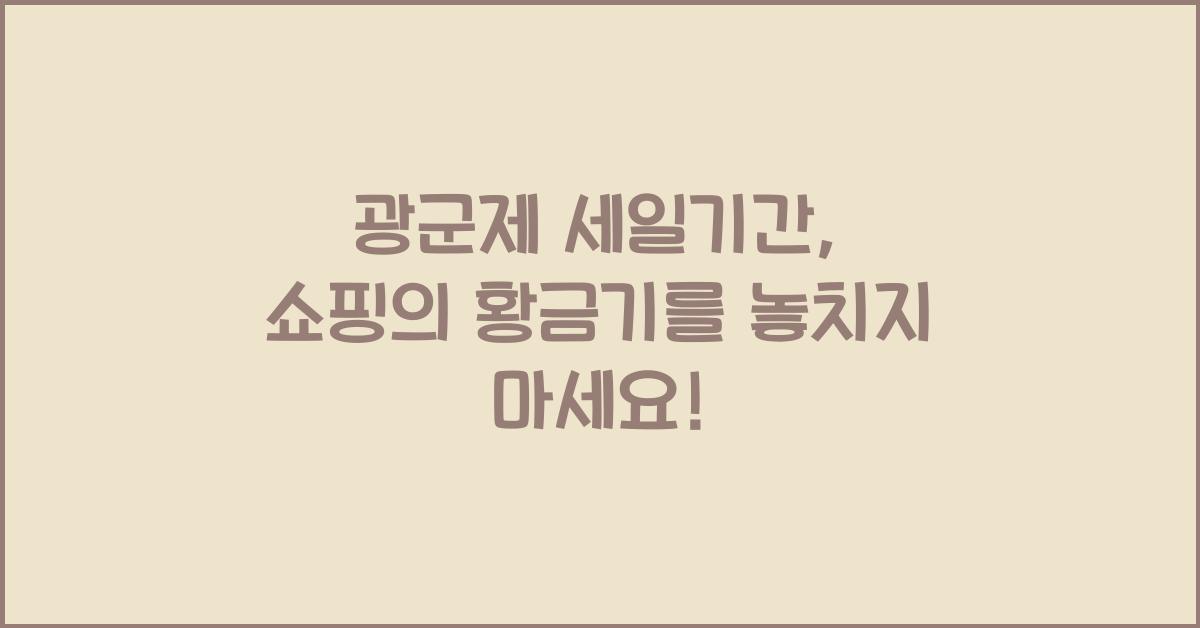 광군제 세일기간