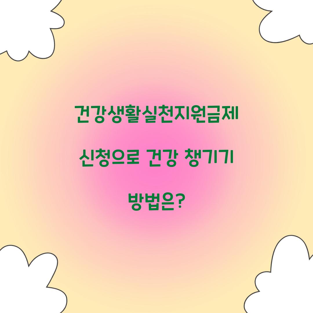 건강생활실천지원금제 신청