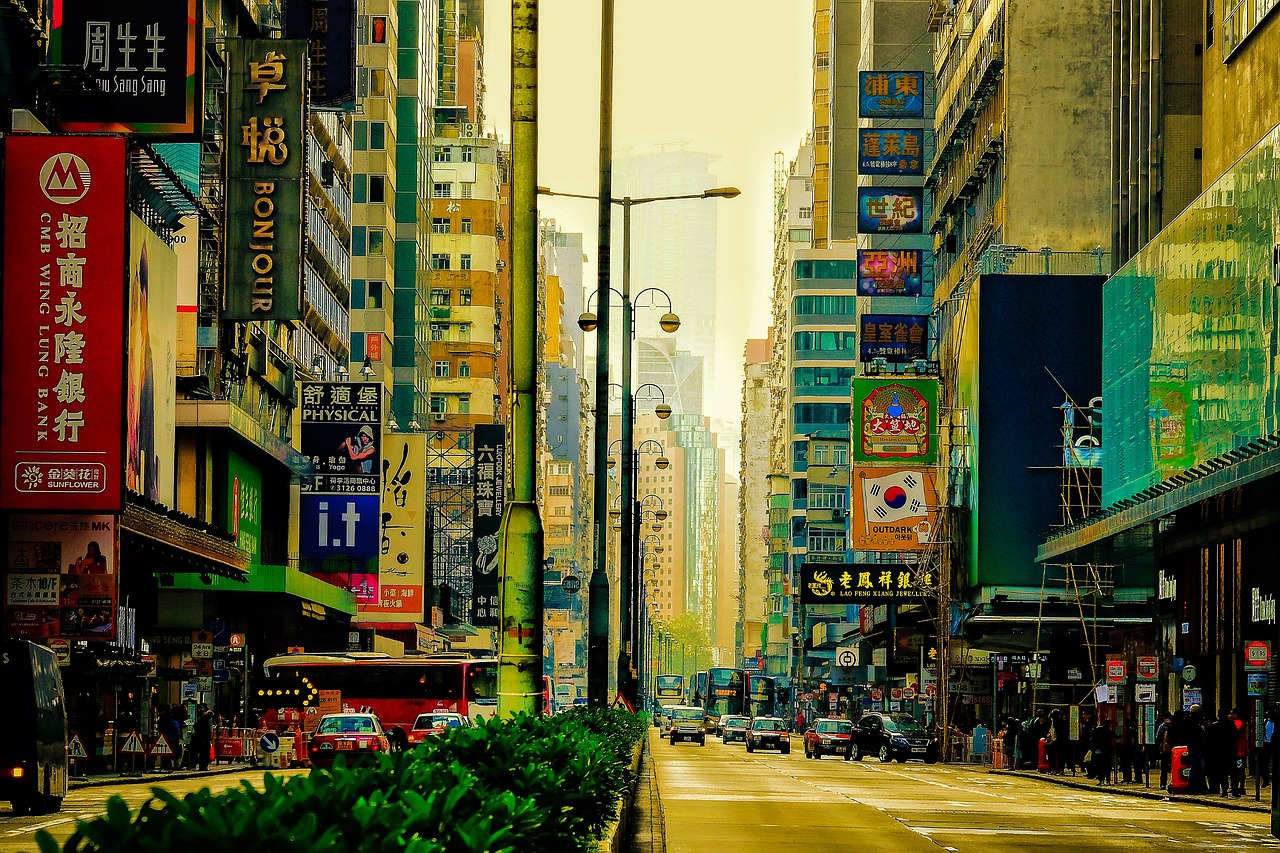 홍콩의 몽콕 거리 사진
