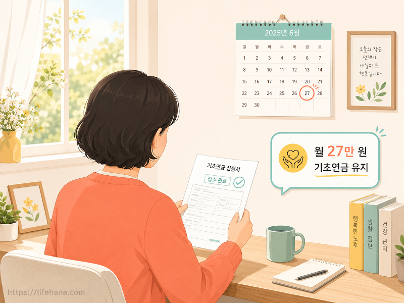 스마트폰 노인일자리여기 웹사이트에 접속하여 부모님의 소득 지표와 선발 가점 항목을 누락 없이 체크해보는 자가 점검 요건 화면