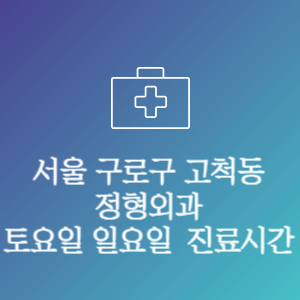 서울 구로구 고척동 정형외과 주말 토요일 일요일 문여는 병원 진료시간