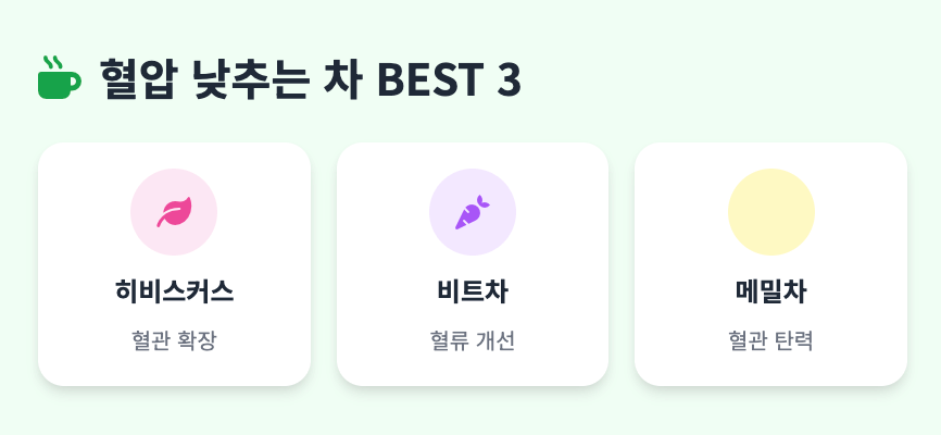 혈압 낮추는 차 BEST 3 인포그래픽