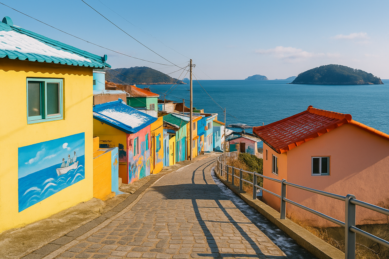 통영 동피랑 벽화마을 이미지