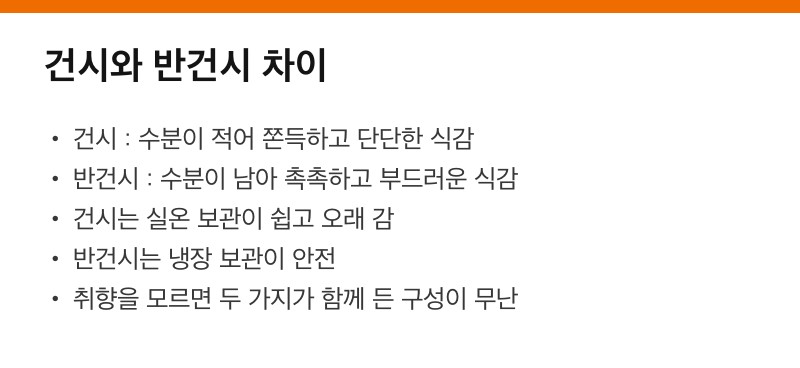 건시와 반건시 차이 비교