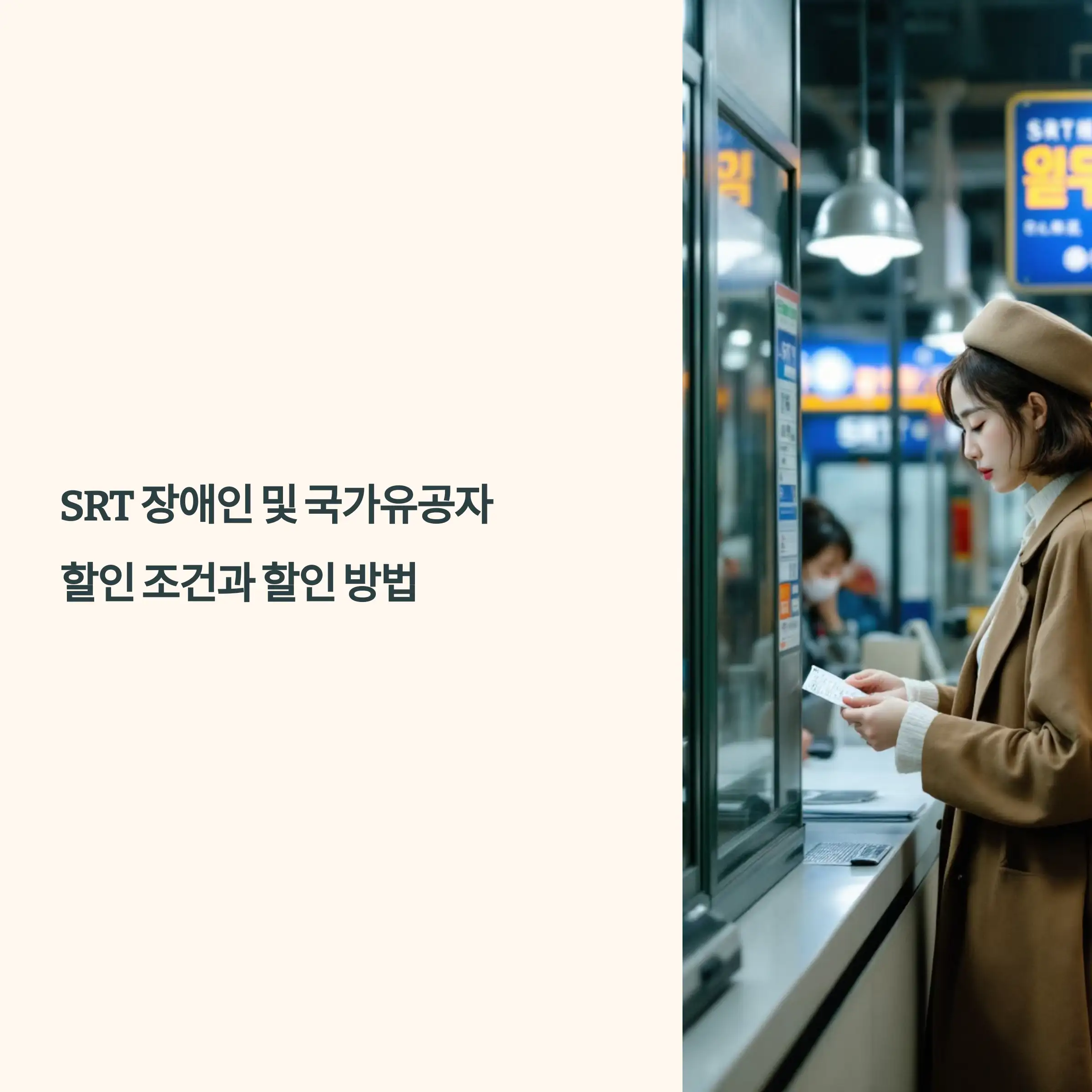 SRT 장애인 및 국가유공자 할인 조건과 할인 방법