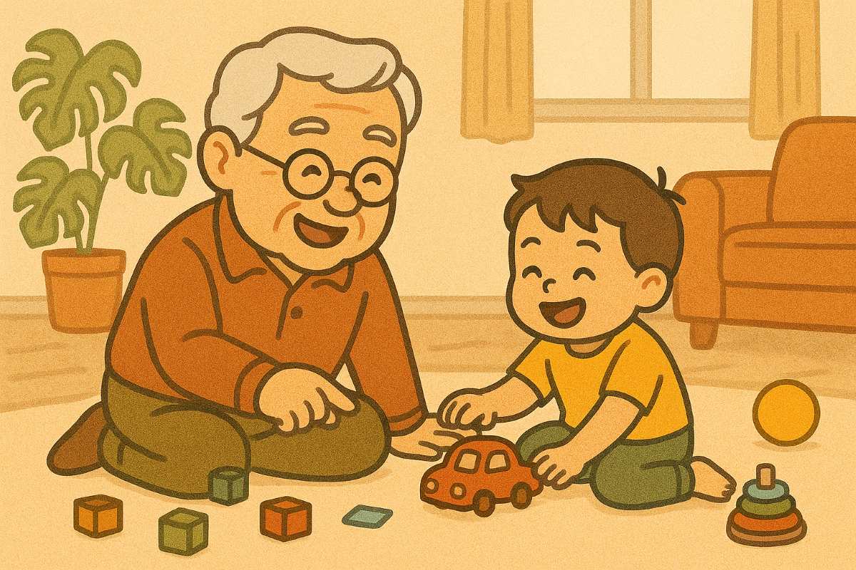 손주와 노는 할아버지