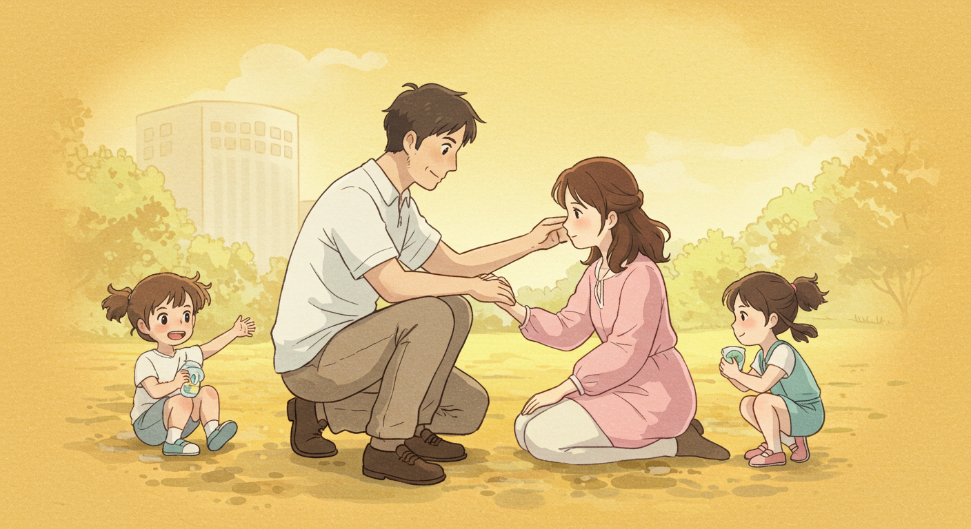 가족이 암 치료와 생활비를 함께 대비하는 장면