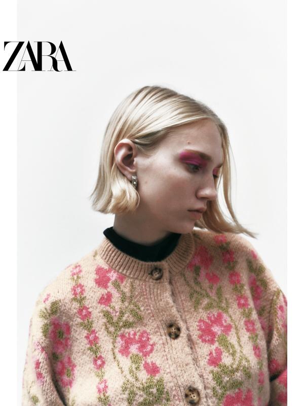 플라워 자카드 니트 가디건 4331/184