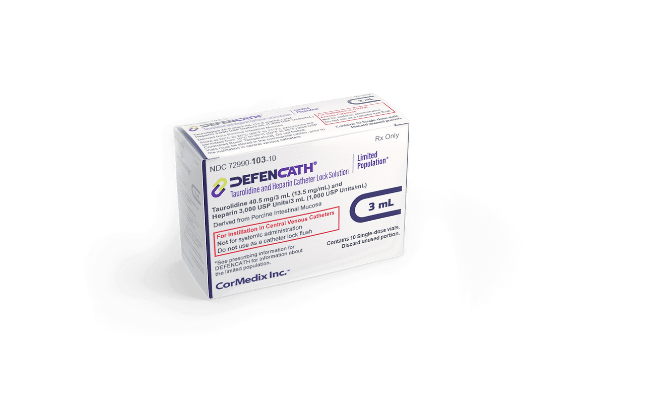 DefenCath is the first and only CLS with taurolidine and heparin