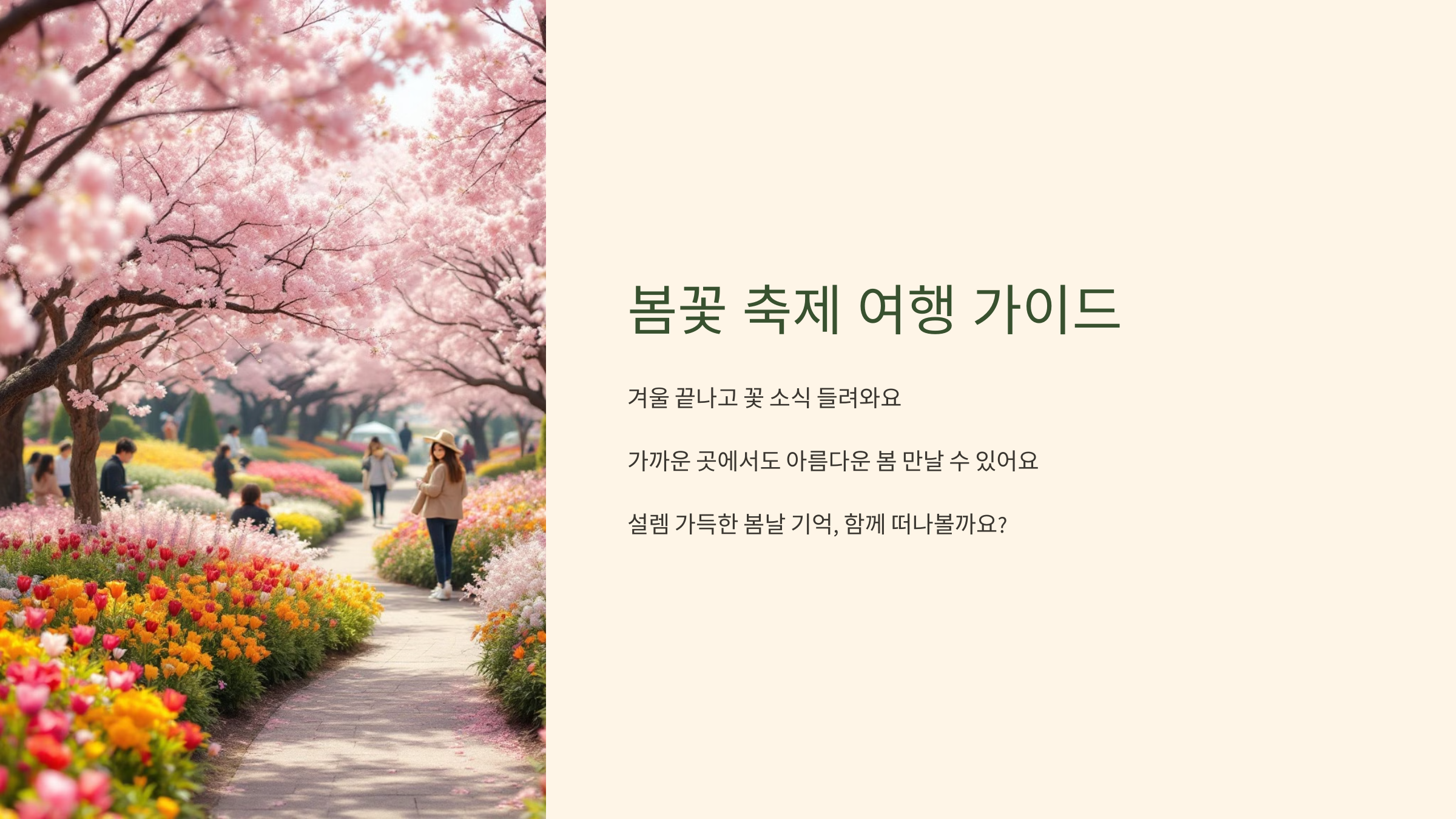 봄꽃 축제 여행 가이드 사진