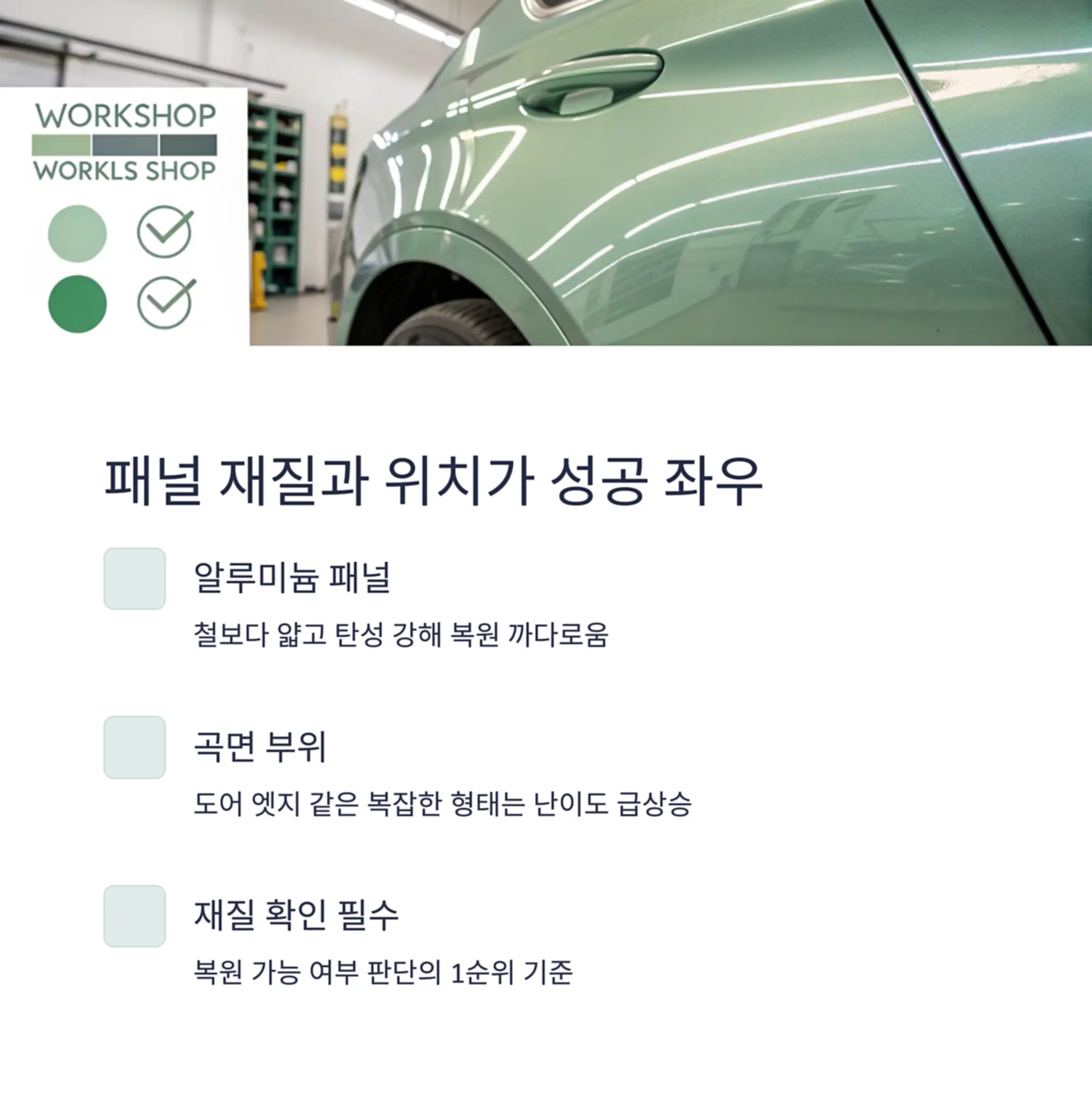 복원 성공을 좌우하는 '패널 재질과 위치'