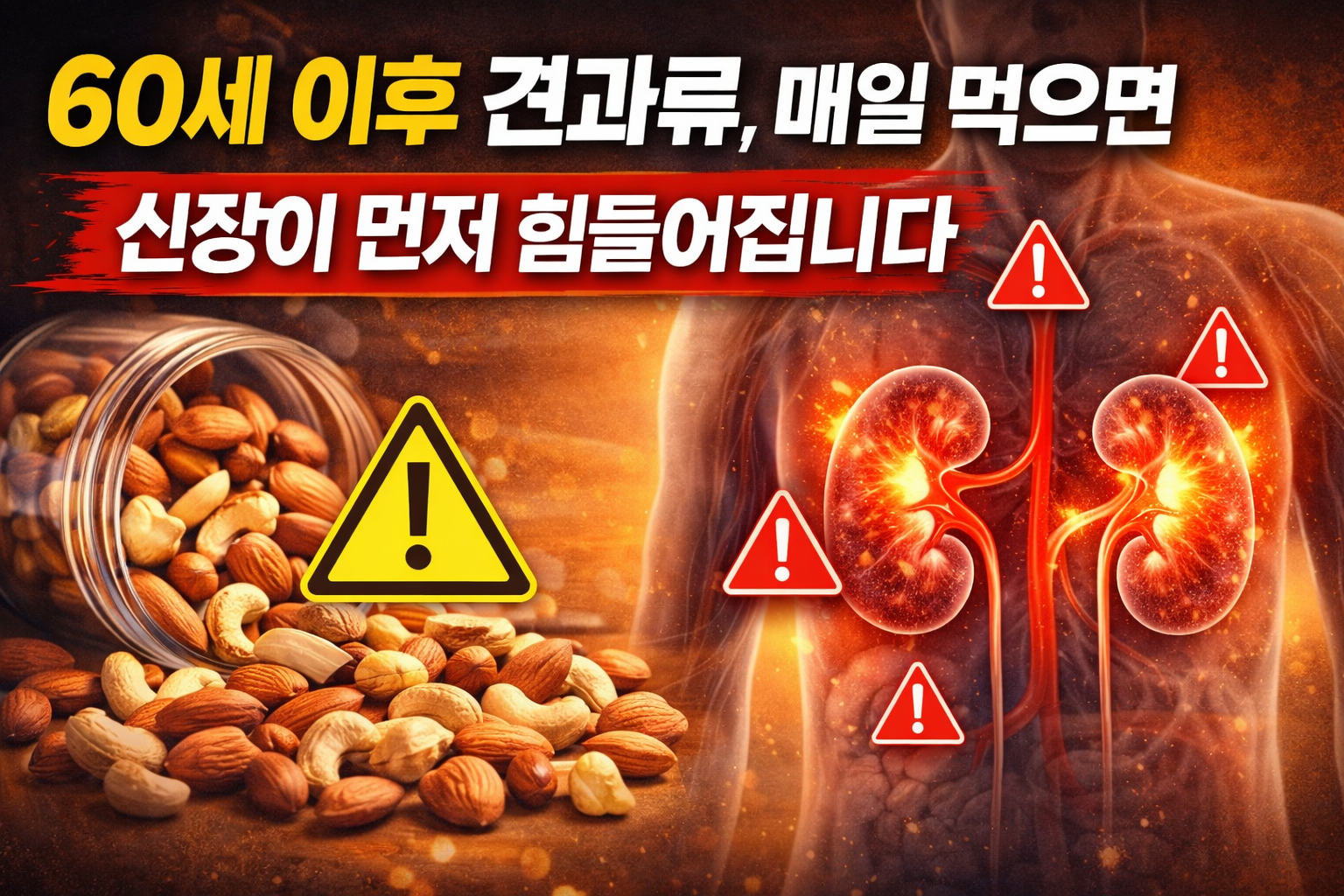 60세 이후 신장 건강을 고려한 견과류 섭취 가이드 이미지