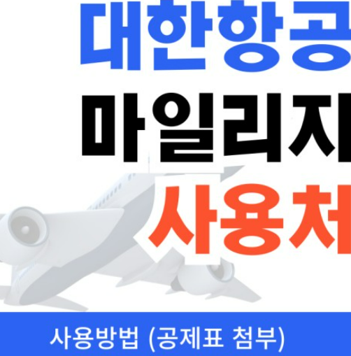 대한항공 마일리지 조회 보너스 공제 사용방법 총정리