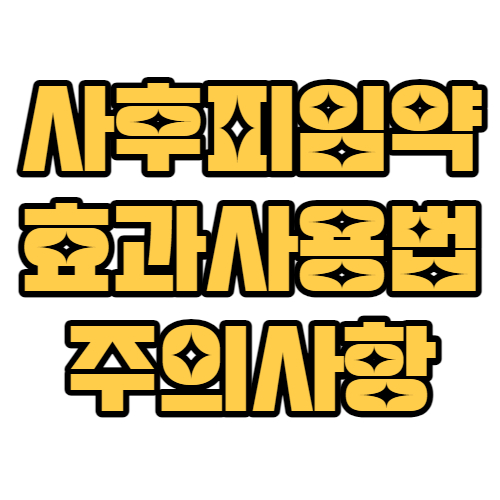 사후피임약 효과 사용법 주의사항