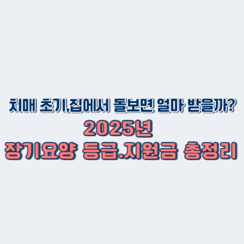 경증 치매 부모님 돌봄비용 지원｜2025년 장기요양등급·재가서비스 신청방법