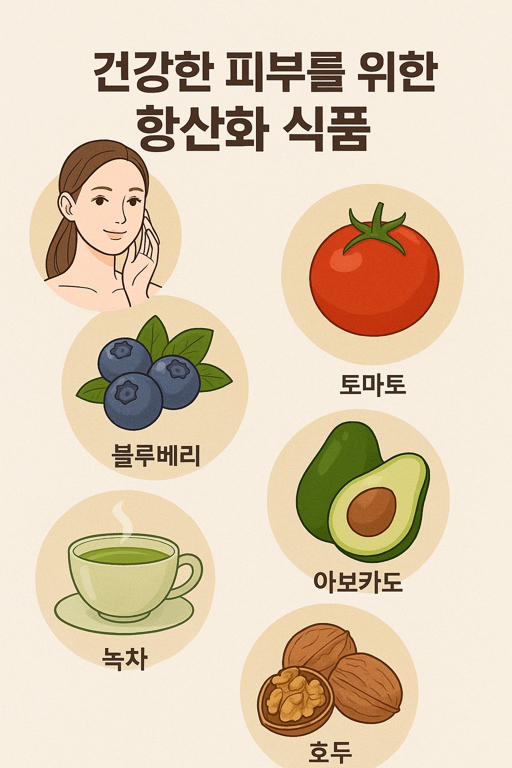 건강한 피부를 위한 항산화 식품