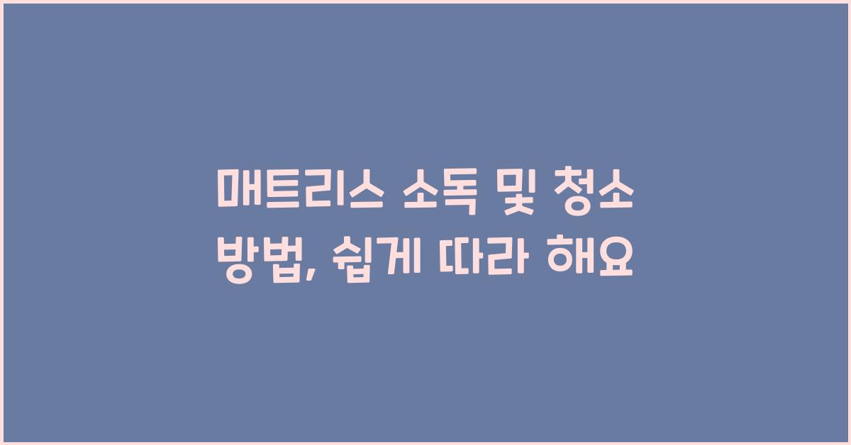 매트리스 소독 및 청소 방법  