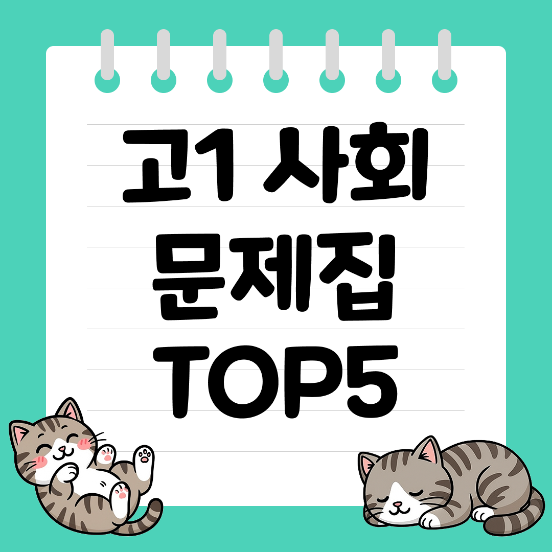2026년 대비 고1 사회 문제집 추천 순위 TOP5