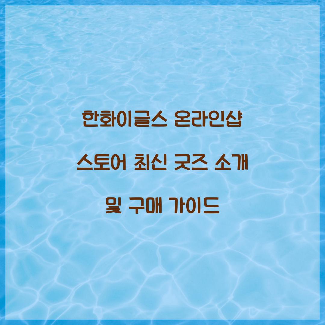 한화이글스 온라인샵 스토어