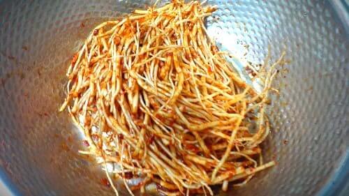 삼채무침-삼채뿌리무침-양념장-버무리기