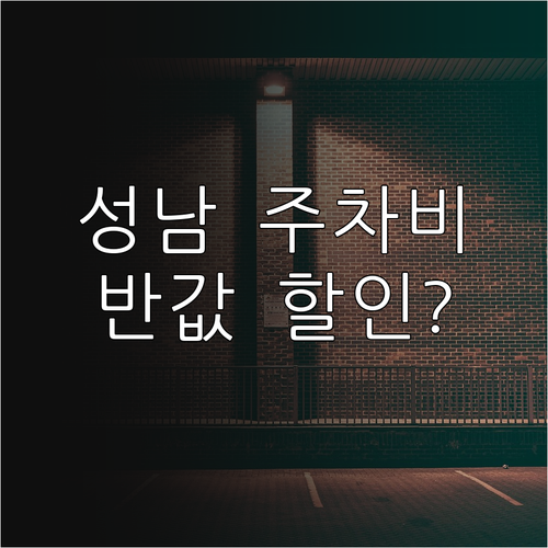 성남시 공영주차장 경차 저공해차 감면..