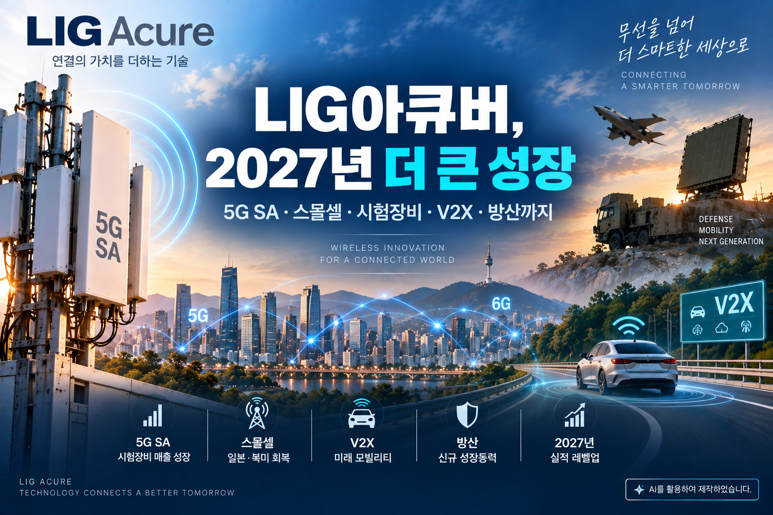 5G SA와 스몰셀&middot;V2X 성장으로 2027년 실적 확대가 주목되는 LIG아큐버