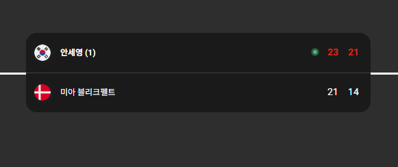 안세영 경기 일정