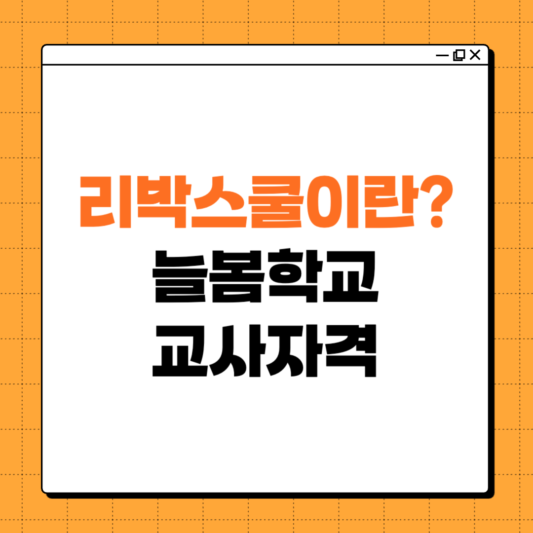 리박스쿨이란? 늘봄학교 교사자격