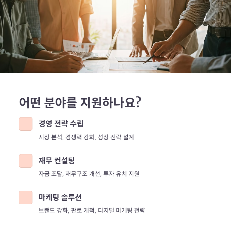 지원 범위: 어떤 분야를 돕나요?