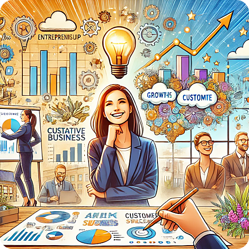 창업 성공을 위한 마인드셋과 태도를 상징적으로 표현한 장면