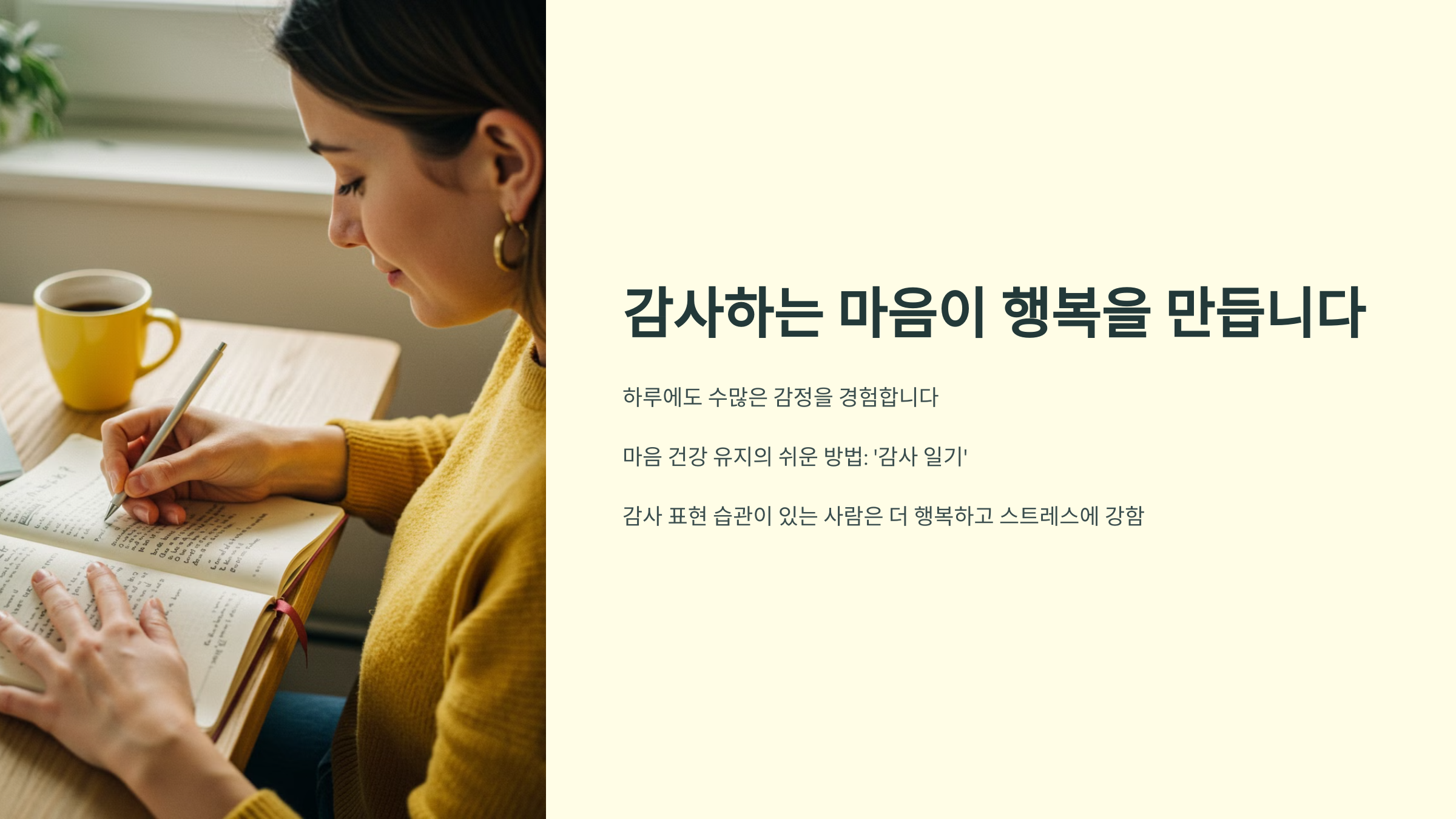 감사하는 마음이 행복을 만듭니다.