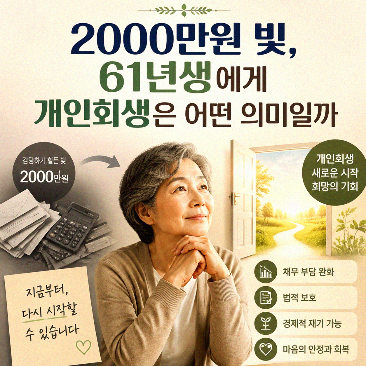 2000만원 빚, 61년생의 개인회생 절차 겪어보니