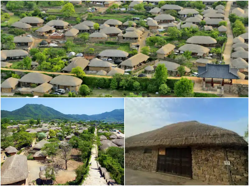 순천 낙안읍성 마을을 하늘위에서 바라본 전경