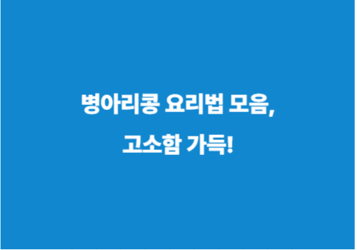 병아리콩 요리법 모음,고소함 가득!