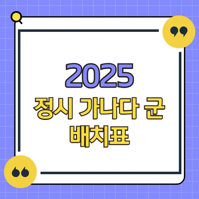 2025 정시 가나다군 정리 썸네일