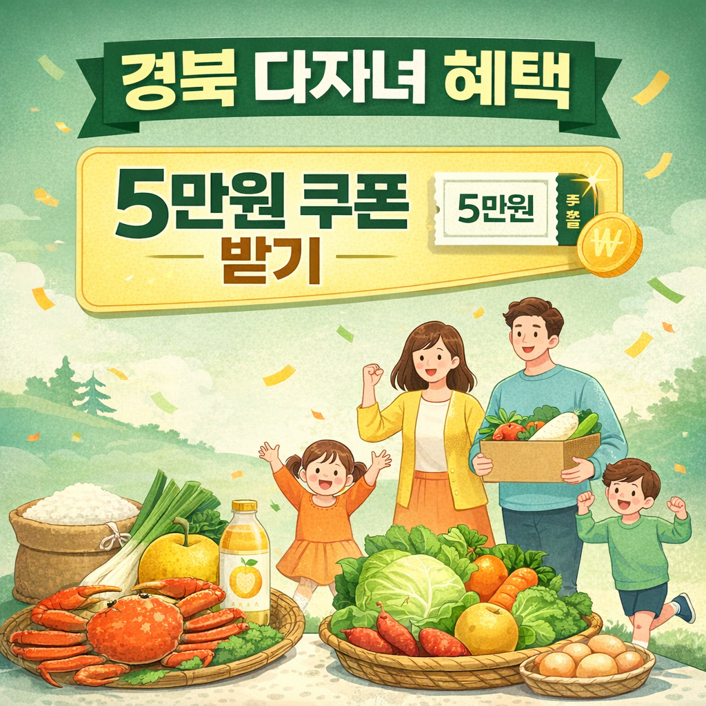 경북 다자녀 농수산물 지원 신청방법 ❘ 사이소 5만원 쿠폰 받는 법