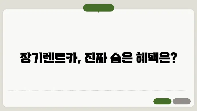 장기렌트카 비교