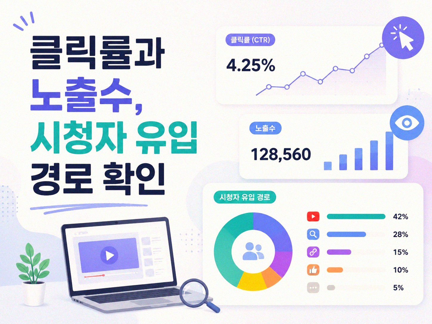 유튜브 스튜디오 분석 탭 자주 보는 수치들