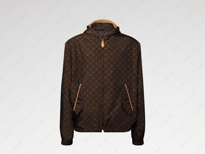 ⁠Louis Vuitton monogram hooded jacket in innovative Silk Tech fabric from the new collection⁠