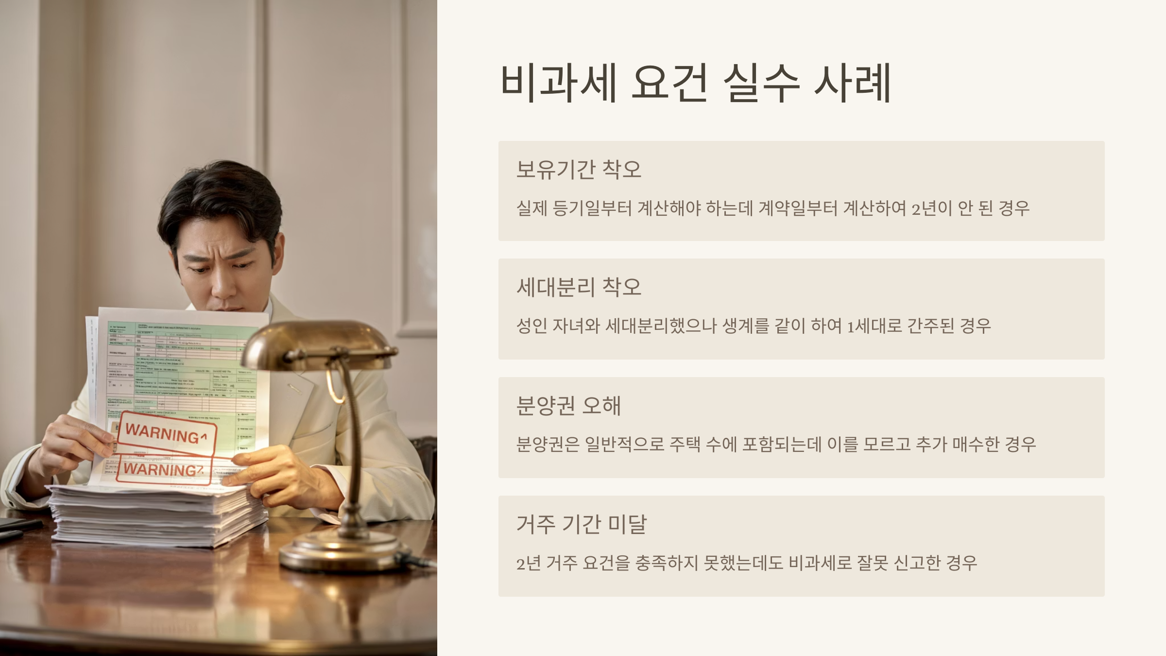 비과세 요건 실수 사례