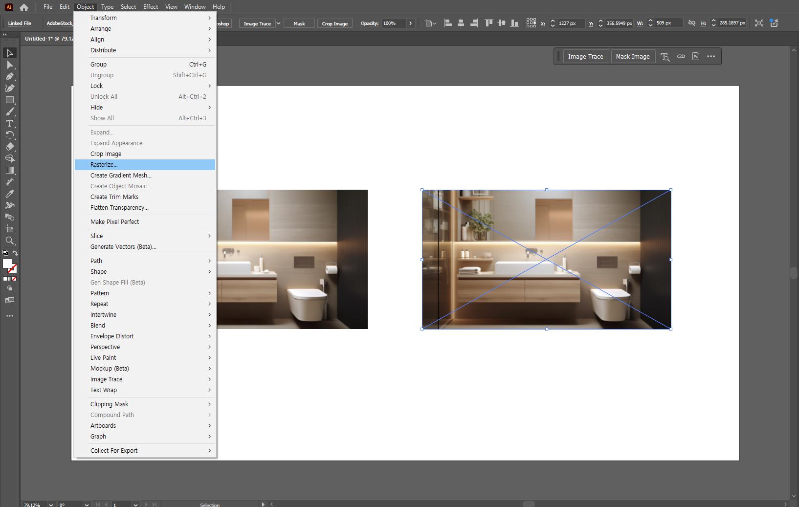 일러스트에서 컬러 팔레트 만들기_파일 래스터화하기1