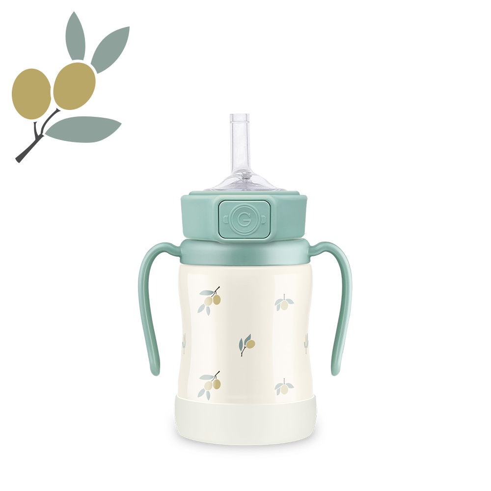 그로미미 스텐빨대컵 어린이집 아기보온물병 올리브 200ml 상세 보기