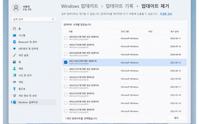 윈도우11 KB5124010&middot;KB5124008 오류｜게임 강제종료&middot;WSL