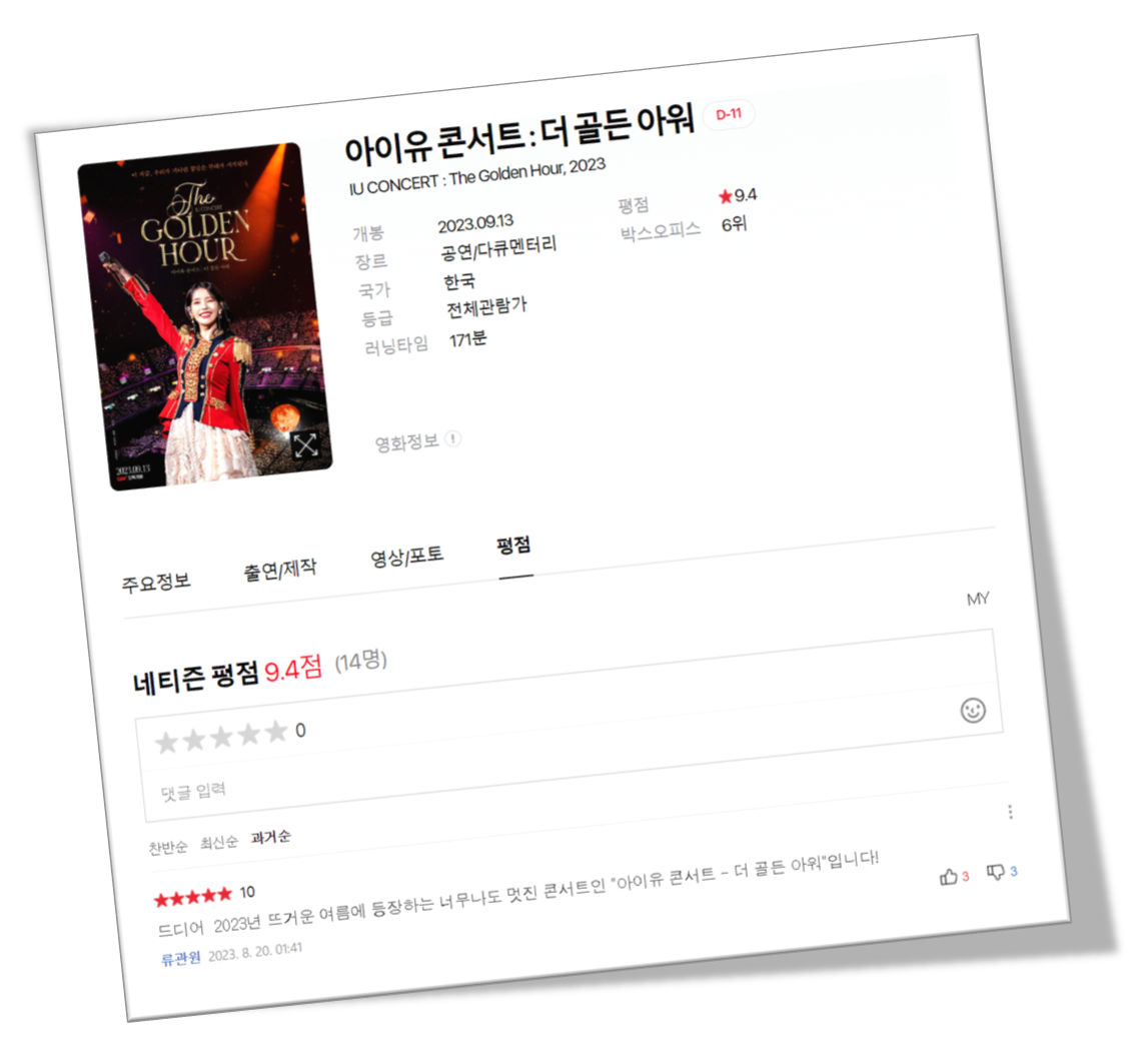 아이유콘서트 영화평점