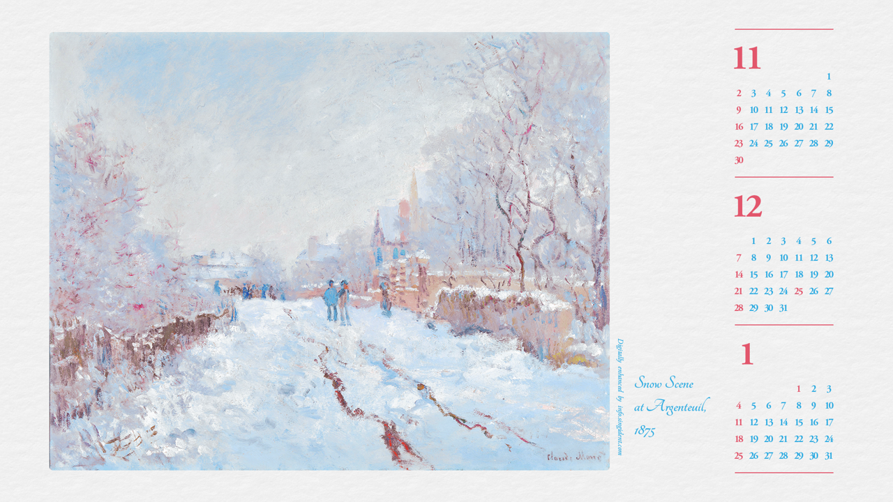 03 아르장퇴유의 설경 B - 2025년12월 노트북배경화면