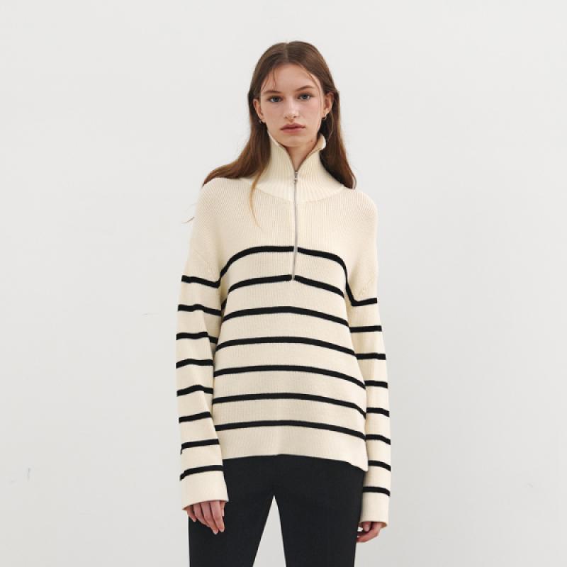 마인드브릿지 MINDBRIDGE WOMAN스트라이프반집업니트 MWKT7204