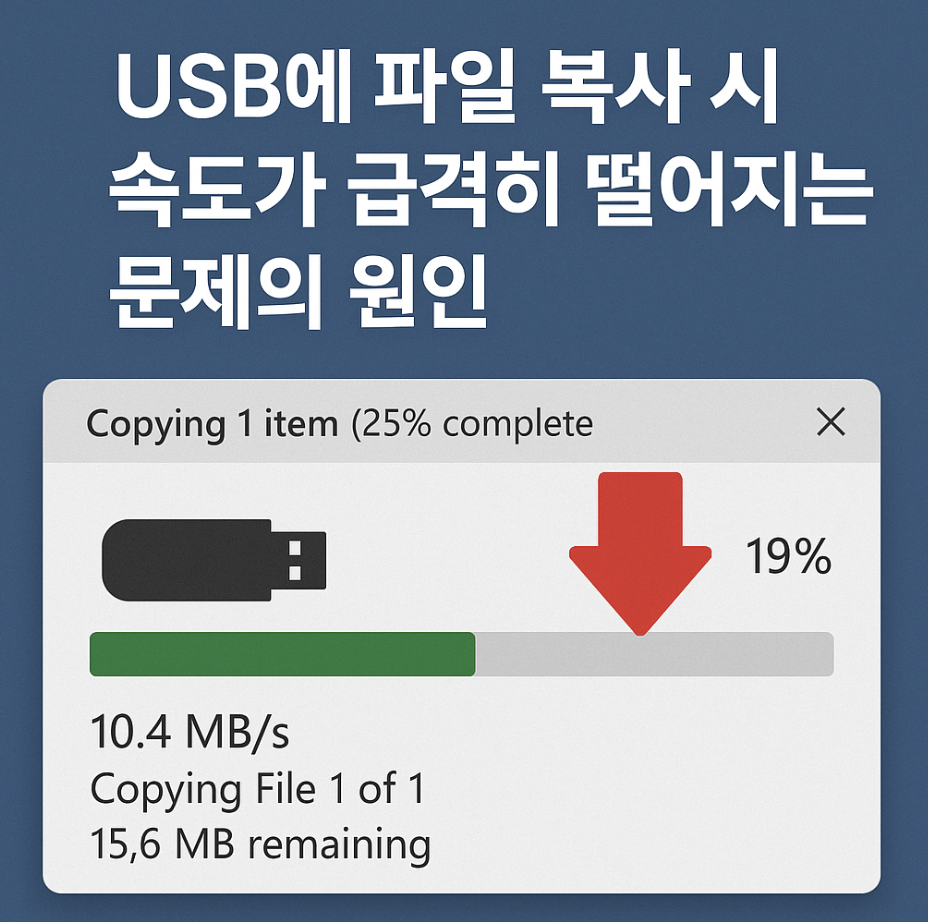 USB에 파일 복사 시 속도가 급격히 떨어지는 문제의 원인
