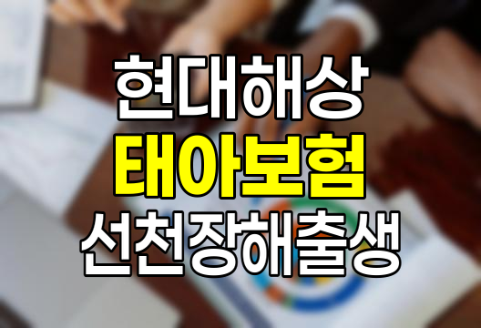 현대해상 태아보험 선천장해출생(1-3종) 보험 상세 분석