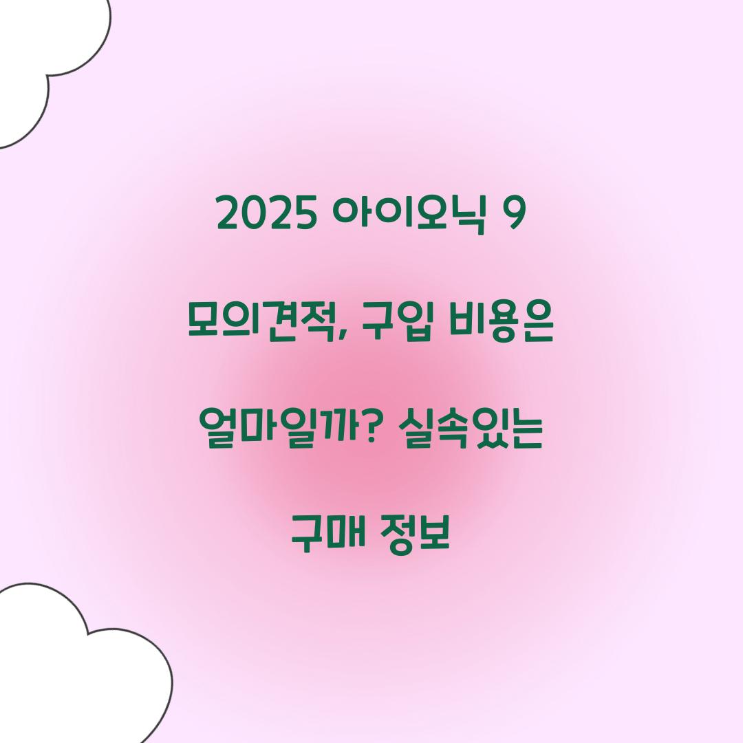 2025 아이오닉 9 모의견적