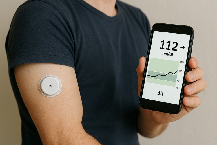 연속혈당측정기(CGM)을 착용한 모습